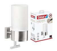 tesa EXXCLUSIV Soap Dispenser Set - 230 ml - Steel Look - 73x192x115 mm
