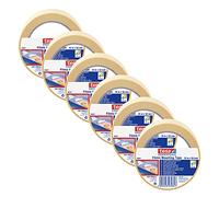 tesa fix 64621 Standard Moisture Resistant Double Adhesive Tape for Fixing and Fixing Transparent Adhesive Tape 25 m x 5 cm Each Pack of 6