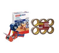 tesa Hand Dispenser Comfort - Robust Handheld Packaging Tape Dispenser for Packing Tape & 3M Scotch Heavy Duty Packaging Tape, Value Pack
