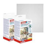tesa Pollen Screen - Cut-to-Size, Transparent Pollen Protection to Reduce Allergies - 2-Pack - for Inward Opening Windows - incl. Self-Adhesive Tape - Anthracite - 130 cm x 150 cm