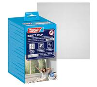 tesa Pollen Screen - Cut-to-Size, Transparent Pollen Protection to Reduce Allergies - for Inward Opening Windows - incl. Self-Adhesive Tape - Anthracite - 150 cm x 180 cm