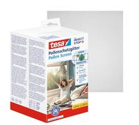 tesa Pollen Screen - Cut-to-Size, Transparent Pollen Protection to Reduce Allergies - for Inward Opening Windows - incl. Self-Adhesive Tape - Anthracite - 120 cm x 240 cm