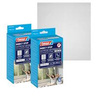 tesa Pollen Screen - Cut-to-Size, Transparent Pollen Protection to Reduce Allergies - 2-Pack - for Inward Opening Windows - incl. Self-Adhesive Tape - Anthracite - 130 cm x 150 cm