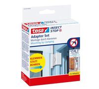 tesa INSECT STOP Clamp Adapter Set for Door Flyscreen - White | Door clamp for installing tesa aluminum, door insect screens without drilling or using screws - leaves no trace
