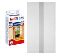 tesa Insect Stop COMFORT for Doors - Insect Mesh Door Screen with Hook & Loop - in Anthracite (2 x 65 cm) 120 cm x 220 cm