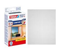 tesa Insect Stop COMFORT for Windows - Window Screen with Self-Adhesive Hook & Loop - Insect Mesh - in Anthracite, 130 cm x 150 cm