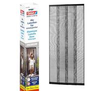 tesa Insect Stop - Extendible ALU Louvre Door - Insect Screen Curtain with Slats - for Balcony and Patio Doors with Telescopic Function - Easy, Drill-Free Installation