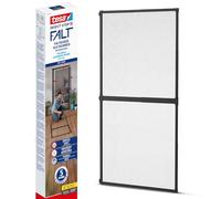 tesa Insect Stop FALT Door - Foldable Aluminium Frame with Fly Screen for Doors - With Adjustable Telescopic Frame - Anthracite - 80 cm x 170 cm to 100 cm x 220 cm