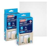 tesa Insect Stop H&L Fly Screen for Window - Insect Repellent with Hook & Loop Tape, Cut to Size - Mosquito Repellent Without Drilling - 1 x Fly Net - 150 cm x 180 cm - White
