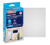 tesa Insect Stop Hook & Loop STANDARD for Windows - Self Adhesive Window Fly Screen - Cut to Desired Size - in Anthracite, 110 cm x 130 cm