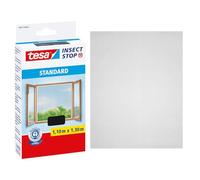 tesa Insect Stop Hook & Loop STANDARD for Windows - Self Adhesive Window Fly Screen - Cut to Desired Size - in Anthracite, 110 cm x 130 cm