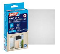 tesa Insect Stop Hook & Loop STANDARD for Windows - Self Adhesive Window Fly Screen - Cut to Desired Size - in Anthracite, 130 cm x 150 cm