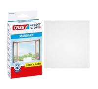 tesa Insect Stop Hook & Loop STANDARD for Windows - Self Adhesive Window Fly Screen - Cut to Desired Size - in White, 100 cm x 100 cm
