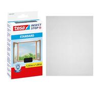 tesa Insect Stop Hook & Loop STANDARD for Windows - Self Adhesive Window Fly Screen - Cut to Desired Size - in Anthracite, 150 cm x 180 cm