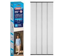tesa Insect Stop Lamella Door STANDARD - 4-piece Fly Screen for Doors with Hook & Loop Tape - No Drill Fly Curtain - in Anthracite, 95 cm x 220 cm