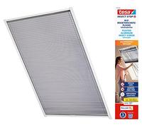 tesa INSECT STOP Pleated Alumium Insect Screen For Roof Windows - Alu Fly Screen Pleated Blind Telescopic - Roller Blind for Roof Window - Installation without Drilling with tesa Powerstrips - white