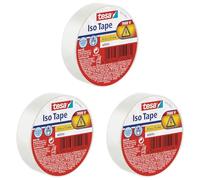 tesa Insulating Tape - Self-adhesive Insulating Tape, Heat-Resistant - for Insulating, Repairing and Bundling - 10 m - White (Pack of 3)