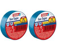 tesa Insulating Tape - Self-adhesive Insulating Tape, Heat-Resistant - for Insulating, Repairing and Bundling - 10 m - Blue (Pack of 2)