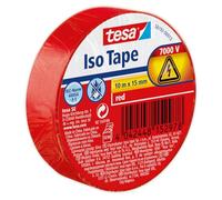 tesa Insulating Tape - Self-adhesive Insulating Tape, Heat-Resistant - for Insulating, Repairing and Bundling - 10 m - Red