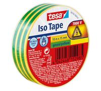 tesa Insulating Tape - Self-adhesive Insulating Tape, Heat-Resistant - for Insulating, Repairing and Bundling - 10 m - Green/Yellow