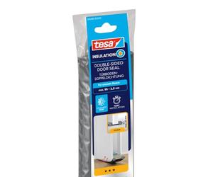 tesa INSULATION Double-sided Door Seal - Cut-to-size door draught excluder for smooth floors - Anthracite - 95 cm x 25 mm, can be cut to size