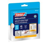 tesa Insulation M Sealing Tape - 6 m x 9 mm x 5.5 mm - White | Self-Adhesive Foam Seal for Insulating Gaps in Windows and Doors - Protection against the Cold, Heat, Noise and Humidity