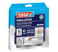 tesa INSULATION Weatherstrip Premium - Sealing Tape - Self-adhesive Silicone Seal for Insulating gaps on windows and doors - Transparent - 6 m x 9 mm x 7 mm