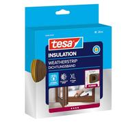 tesa INSULATION Weatherstrip Rubber XL - Rubber Seal - Self-adhesive Seal for Insulating gaps on windows and doors - Brown - 25 m x 9 mm x 7 mm