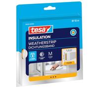 tesa Insulation Weatherstrip - Sealing Tape - Foam Sealant for Insulating Gaps in the Home, Self-Adhesive - White - 10 m x 9 mm x 5.5 mm