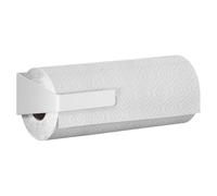tesa Kitchen Accessory Paper Towel Holder - Self-adhesive Paper Roll Holder for a More Organised Kitchen - Horizontal or Vertical Mounting, Drill-Free - Comes with Wall Mount Adapter - White