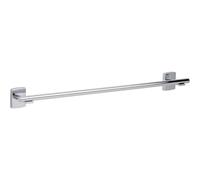 tesa KLAAM Towel Rail - Bath Towel Holder - Chrome - 646 x 60 x 73 mm | Wall-mounted bathroom storage for bath towels - No drilling required - Includes removable adhesive solution