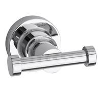 tesa LUUP double hook, chromed metal, self-adhesive, adhesive mounting technology, 50mm x 63mm x 70mm