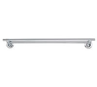 tesa LUUP Double Towel Rail - No Drill Wall Mounted Double Bathroom Towel Bar Made of Chromed Metal, Stainless - Waterproof - Includes Removable Glue Solution