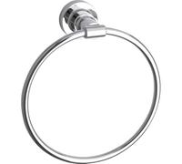 tesa LUUP Hand Towel Ring - No Drill Oval Bath Towel Ring Made of Chrome-Plated Metal, Stainless - Waterproof - Includes Removable Adhesive Solution