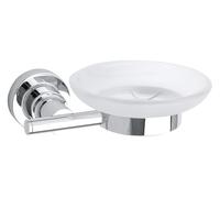 tesa Luup soap holder, chromed metal, self-adhesive, adhesive mounting technology, 52mm x 150mm x 120mm