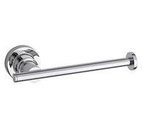 tesa LUUP Spare Toilet Paper Holder - No Drill Wall Mounted Toilet Roll Holder Made of Chrome-Plated Metal, Stainless - Waterproof - Includes Removable Glue Solution