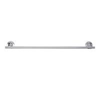 tesa LUUP Towel Rail - Bath Towel Holder - Chrome - 600 x 50 x 70 mm | Wall-mounted bathroom storage bar for bath towels - No drilling required - Includes removable adhesive solution