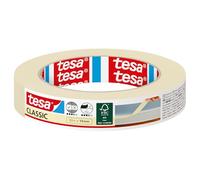 tesa Masking Tape CLASSIC - Painter's Tape for Masking During Painting Work - Solvent-free, Removable without Residue - 50 m x 19 mm