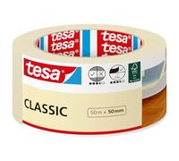 tesa Masking Tape CLASSIC - Painter's Tape for Masking During Painting Work - Solvent-free, Removable without Residue - 50 m x 50 mm