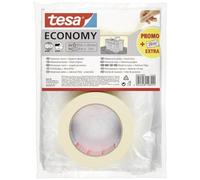 tesa Masking Tape ECONOMY EcoLogo - Painters Tape, 4 Days Residue-Free Removal, Without Solvent - Narrow, 2x 50 m x 30 mm Plus drop cloth