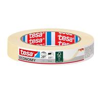 tesa Masking Tape ECONOMY for Painting - Light Beige - 50 m x 19 mm | Versatile solvent-free decorating tape for everyday painting - removable without residue for up to 4 days