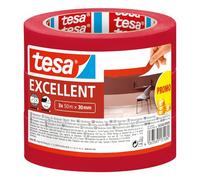 tesa Masking Tape Excellent - Indoor - Red - 3 Rolls - 50 m x 30 mm