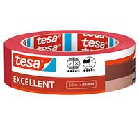 tesa Masking Tape Excellent - Painter's tape with thin paper backing for masking during painting work - for all paints, varnishes, and glazes - for indoor use - 50 m x 30 mm