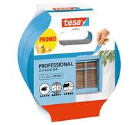 tesa Masking Tape OUTDOOR - Thin Painter's Tape for Extremely Precise Outdoor Painting - UV and Weather Resistant - 2x 25 m x 25 mm - Blue