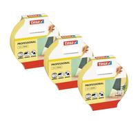 tesa Masking Tape Professional - Painter's tape made of thin Washi paper for particularly precise masking during painting work - for indoors and outdoors - 3x 25 m x 25 mm