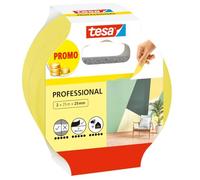 tesa Masking Tape Professional - Painter's tape made of thin Washi paper for particularly precise masking during painting work - for indoors and outdoors - 2x 25 m x 25 mm