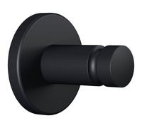 tesa MOON BLACK Towel Hook, matt black, for bathroom and WC - for bathrooms in industrial style and modern bathrooms - drill-free, incl. adhesive solution - 37 mm x 37 mm x 36 mm