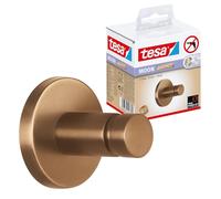 tesa® Moon Towel Hook in Brushed Bronze - self-Adhesive Towel Hook Made of PVD-Coated Metal - Drill-Free, in dhesive Solution - 37 mm x 37 mm x 36 mm