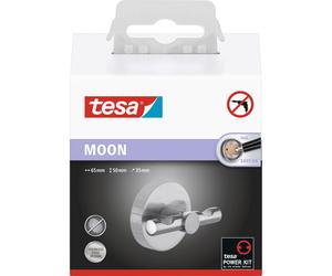 tesa MOON coat hook 65x50x35mm silver Adhesive mount