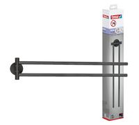 tesa MOON GRAPHITE Double Towel Rail - Swivel Bar - 84 x 50 x 456 mm